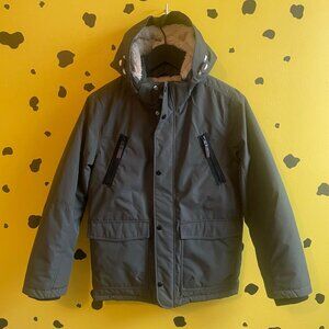 H&M Kids Olive Parka 10–11Y – Sherpa Lined Winter Streetwear NWT